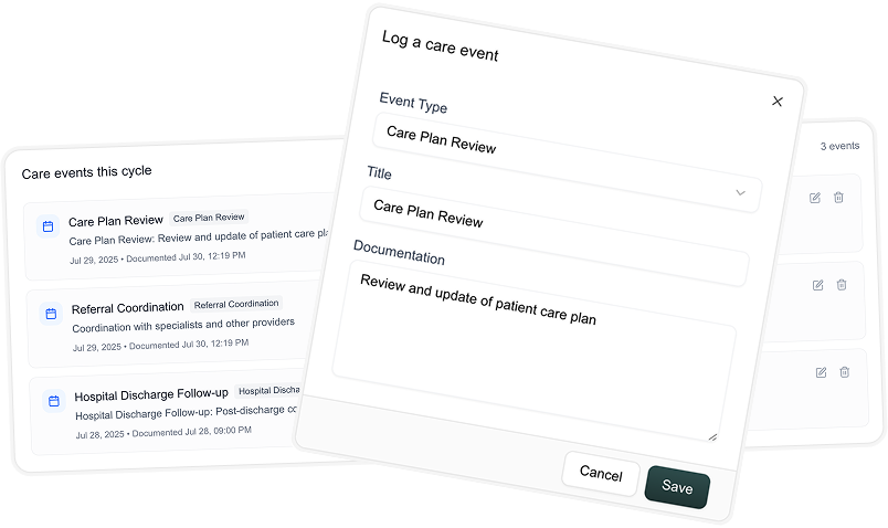 Care Events Logging